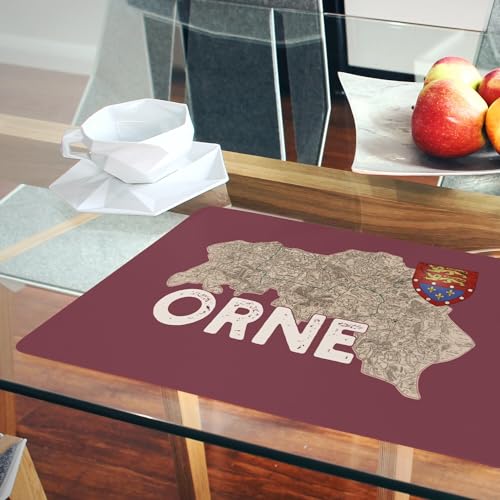 Lot de 4 sets de table liège carte ancienne Alençon grand format