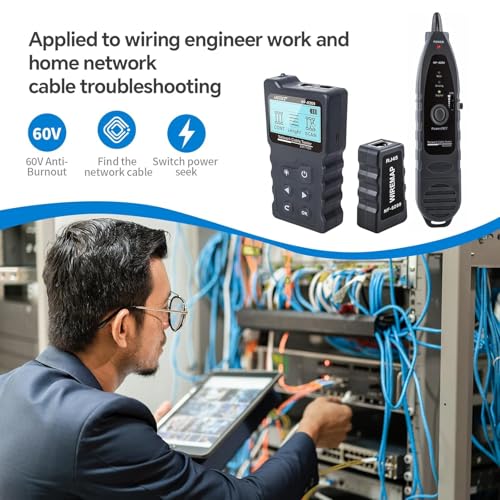 noyafa nf-8209 network cable tester ethernet cable wire tester with poe amp ncv for cat5cat6 wire tracer length test rj45 network tester kit for cable tracer telephone line finder home repair