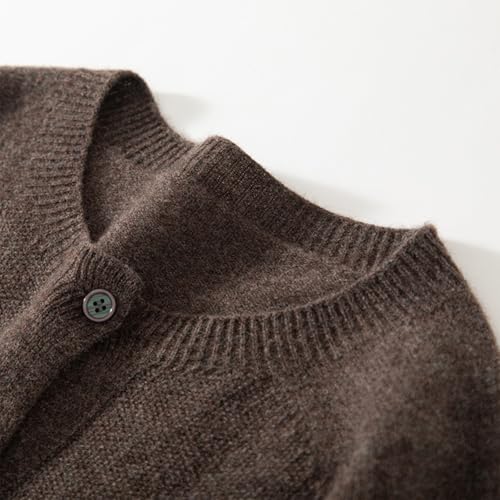 Image of Women's 100% Merino Wool Crew Neck Cardigan Lightweight Sweaters