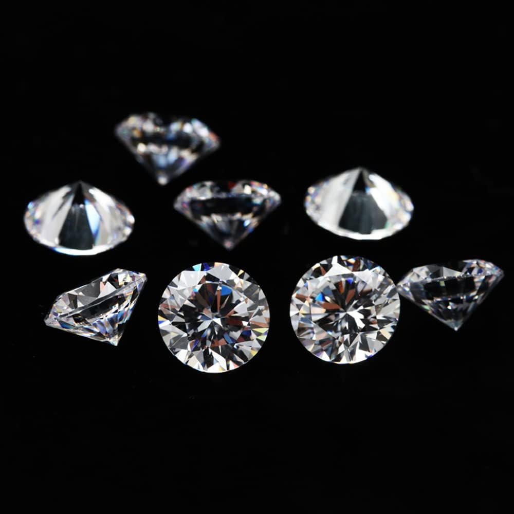 JIANGYUANGEMS 50pcs 2.3mm Round Cut Loose Moissanite Stone for Pendant Ring Stud Earring Jewelry Making