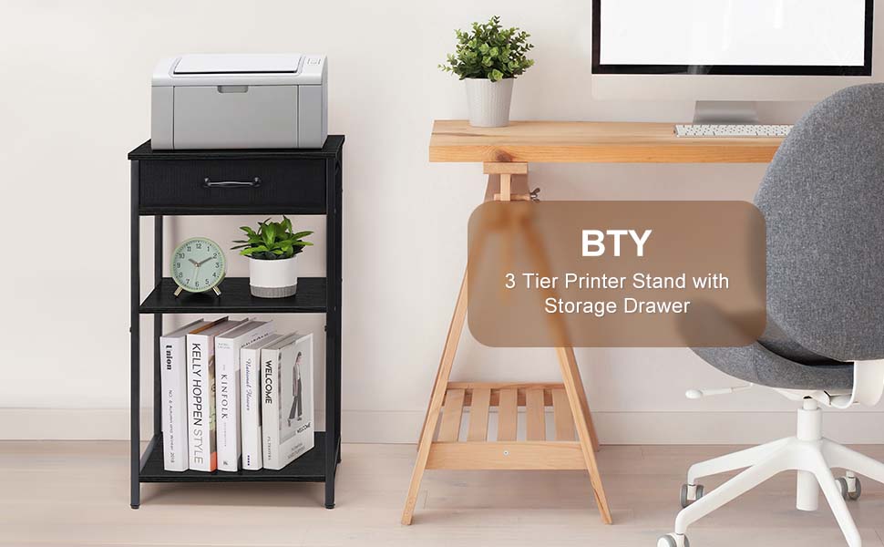 Printer Stand With Storage For Desk, White Desktop Australia | Ubuy - View #9
