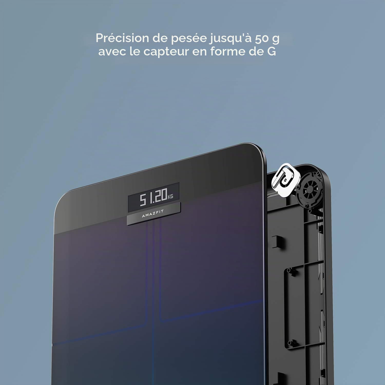 Amazfit Pèse Personne Impédancemètre, Balance Connectée Wifi+Bluetooth, Pèse-Personne Numérique avec 16 Données Corporelles, Multi-Utilisateurs pour Iphone/Android