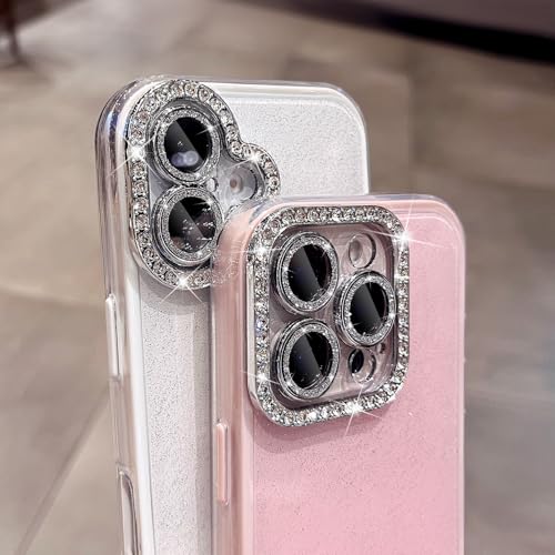 Étui de protection d'objectif iPhone 14 Pro Max antichoc blanc à paillettes de luxe - 5