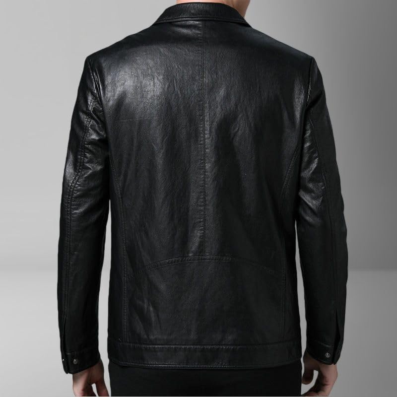 Chaqueta de cuero sintético para hombre, gris, XL miniatura 5