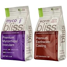 Worm Bliss 1 Qt + Myco Bliss Powder 1lb - فطريات فطرية فطرية ومسبوكات دودة عضوية للنباتات - فطريات فطرية للنباتات - مسبوكات دودة الأرض سماد عضوي - لقاح فطري