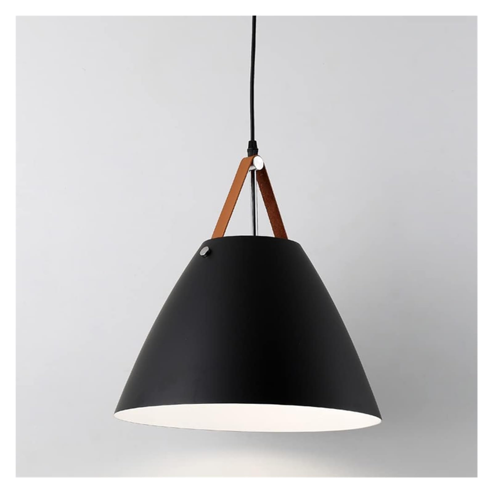 Lampe Suspendue à Tête Unique en Métal Blanc Style Vintage avec Câble Ajustable