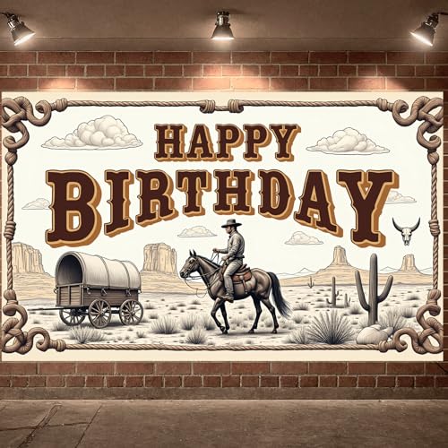 Fondo Decorativo Cumpleaños Cowboy 180x110 cm miniatura 5