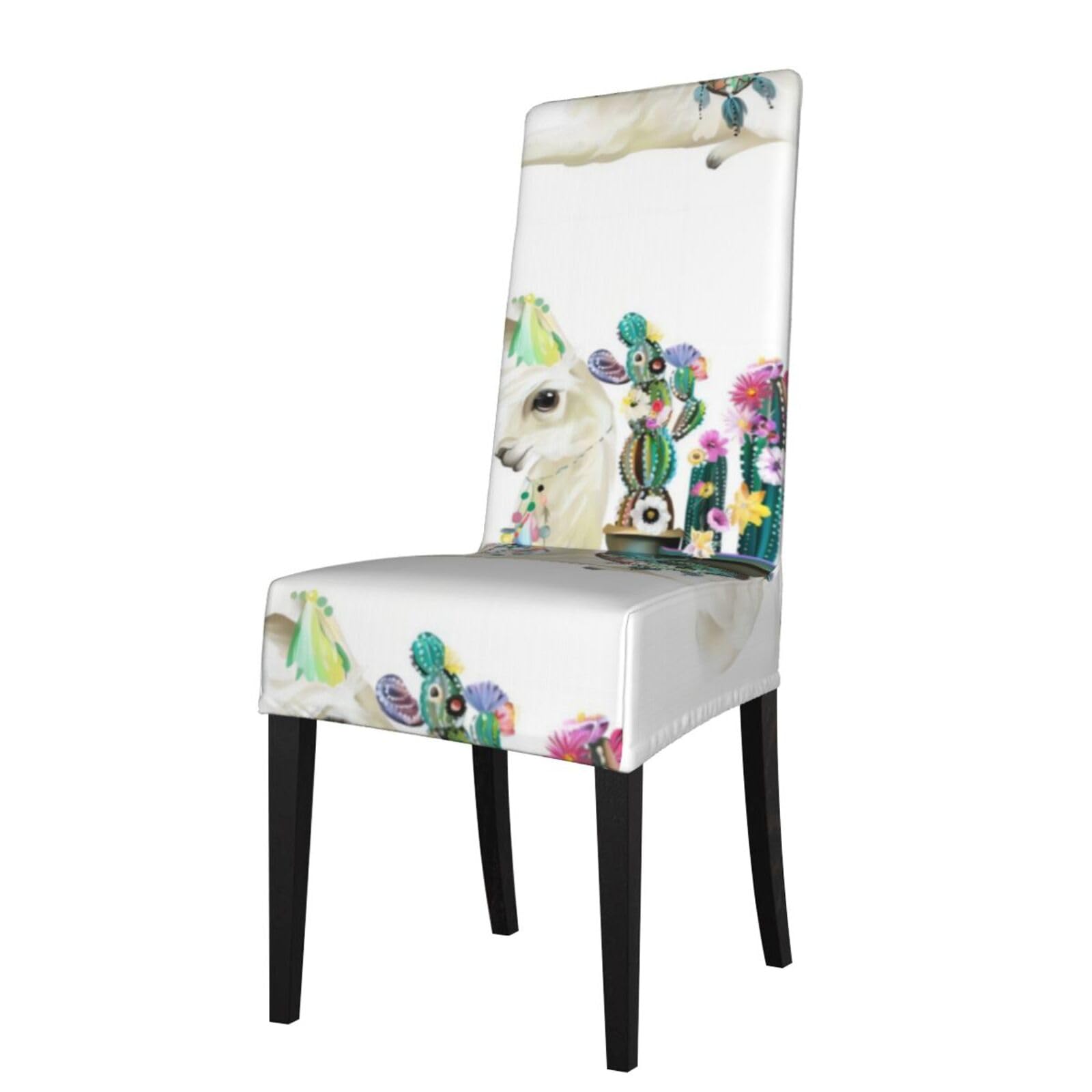 Yyhwhjde Black Mexican Llama Cactus Prints Protection Cover For Dining Chair – Stretch Slipcovers For A Fresh, Refreshed Dining Room Look!