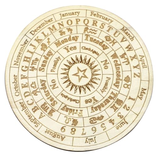 Abaodam Pendulum Board Wooden Dowsing Board Divination Metaphysical Message Board for Witchcraft Wiccan Altar Supplies Kit Beginner Witchcraft Supply