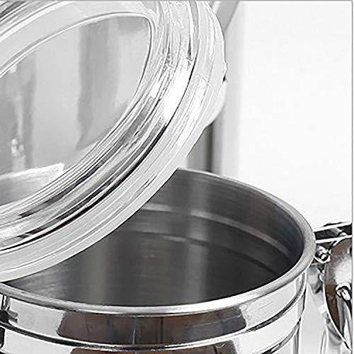 Silveronyx Stainless Steel Canisters For The Kitchen - Beautiful Airtight For Kitchen Counter, Medium 64 Fl Oz, Food Storage Container, Tea Coffee Sugar Flour Canisters Medium 64Oz - 2 Piece #TOP2