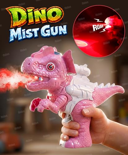 Image of Zest 4 Toyz Dinosaur Water Gun Toy for Kids with Light Battery Operated Dino Mist Spray Gun Action Dinosaur Water Toy for Boys & Girls Kids Toys Birthday Gift for Boys and Girls - Pink