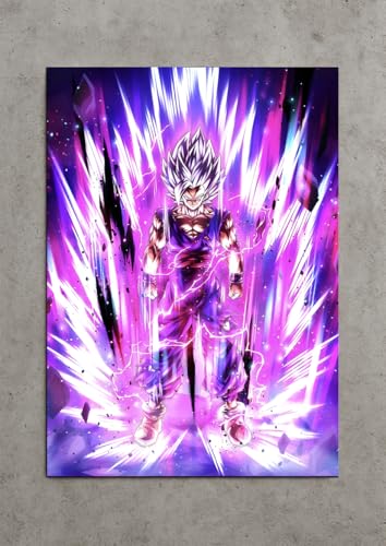 Image of NIJUKA Anime Printed Metal sheet Poster For Home And Room Decoration | For Anime Art Fans Boys And Girls (Gohan new beat form unlock)