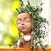 Face Flower Pot Head Planter Small Plant Pots Planters for Indoor Plants Plant Pot with Drainage Succulent Flower Pots Face Planter Gifts for Women Mom Sister Coffee Table Decor Brown Vase Decor
