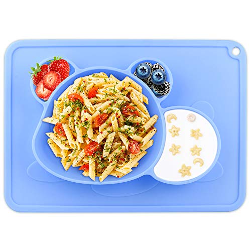 DIAOPROTECT Kinderteller,Baby Teller Schüssel Kinderteller Rutschfest Tischset für Baby Kleinkinder und Kinder,Kinderteller mit Saugnapf Babygeschirr Kinder Tischset für die Meisten Hochstuhlschalen