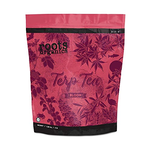 Roots Organics Terp Tea Bloom Natural Dry Gardening Fertilizer Micronized Flowering Nutrient for Large and Small Gardens 3 Pound Bag