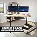 VIVO Electric Standing Desk Frame, Rear-Set Legs, Single Motor Memory Controller Height Adjustment, Frame Only, Black, DESK-100E-RB
