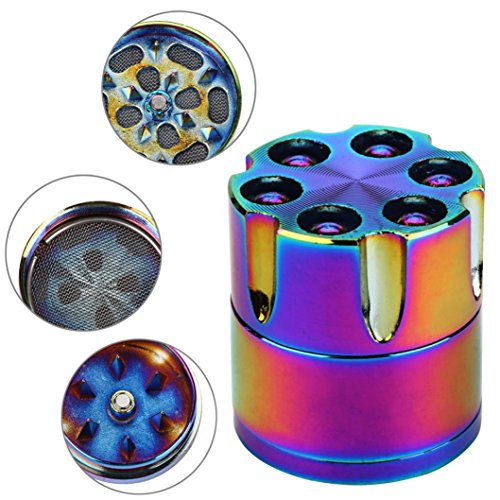 Smoke Grinder,EnjoCho 1 Pack 3-Layer Aluminum Herbal Herb Tobacco Grinder Smoke Grinders (Multicolor)