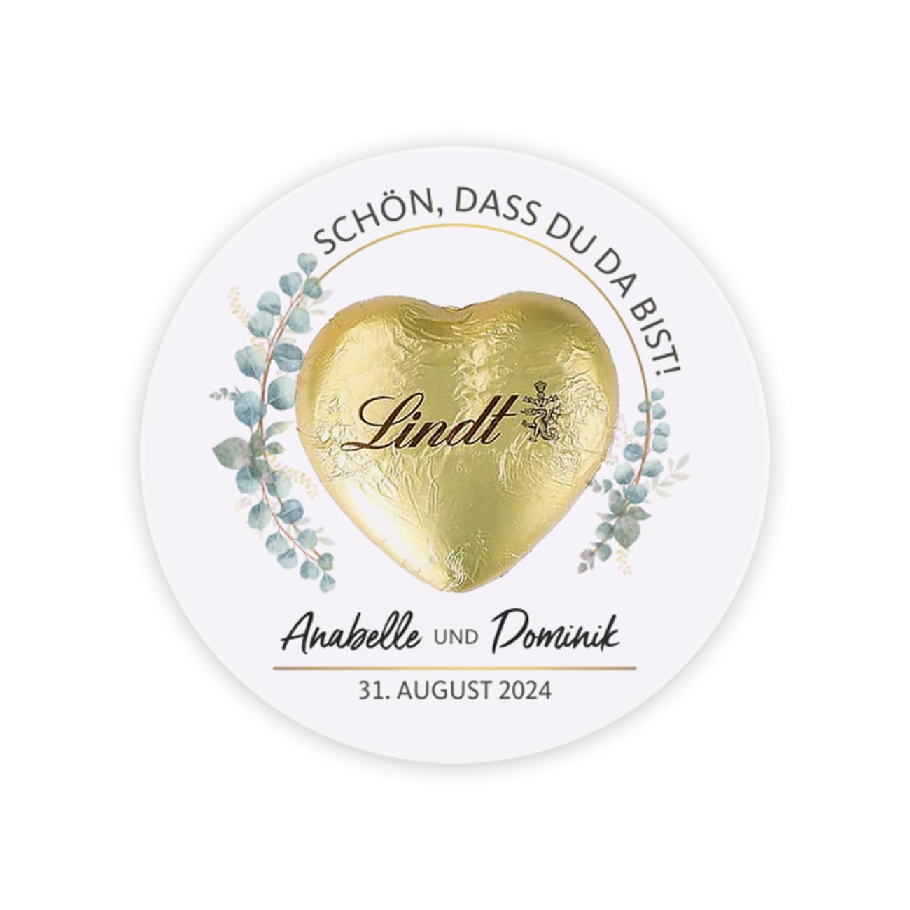 Herz & Heim® Gastgeschenk zur Hochzeit (Eukalyptus, 40 Stück)