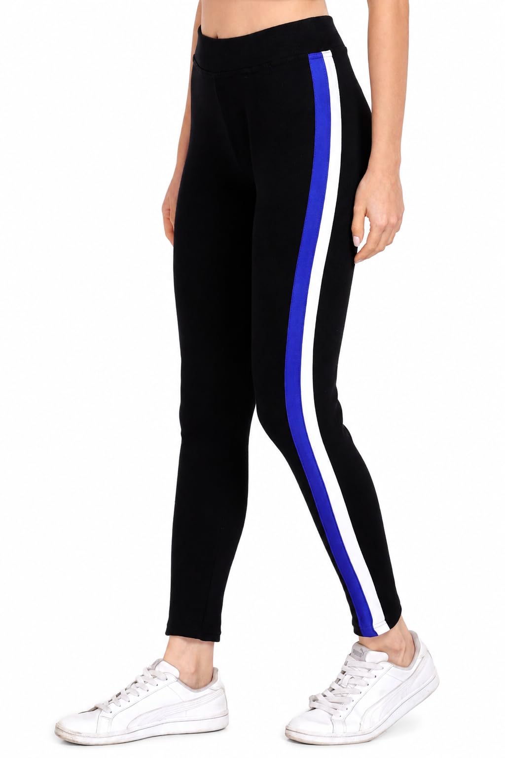 Women’s Slim fit Stretchable Cotton Jeggings | 7cm Strip Dual Colour | Comfortable & Stylish | Elastic Waistband-picture-21