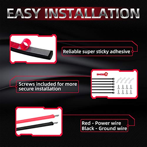 LED Truck Bed Lighting 2PCS 60Inch Flexible Strip Light Kits 12V High Brightness with On-Off Switch Fuse 2-Way Splitter Cable for Cargo Boats Pickup SUV or Others(IP65)