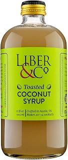 Liber & Co. Toasted Coconut Syrup (17 oz.) Made with Organic, Fair Trade Coconut and Cane Sugar