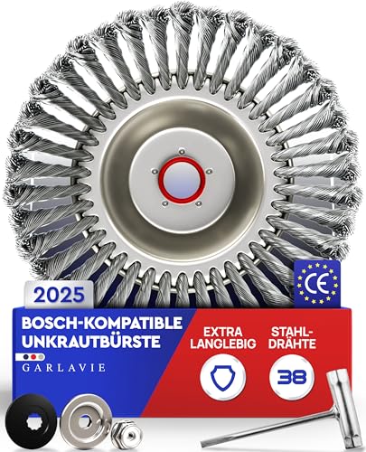 GARLAVIE Unkrautbürste für Bosch Motorsense – Wildkrautbürste mit...
