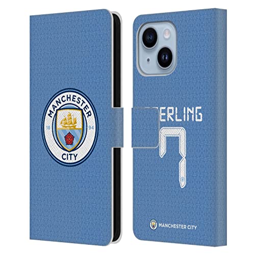 Protection en cuir iPhone 14 Plus Manchester City finition premium édition Raheem Sterling
