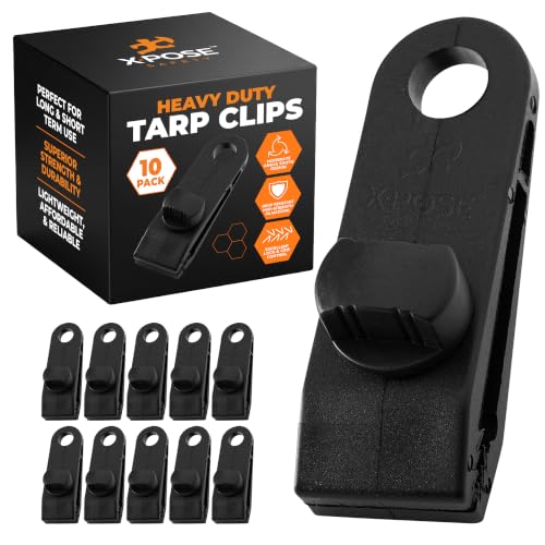Image of Xpose Safety 10 Pack Heavy Duty Reusable Tarp Clips
