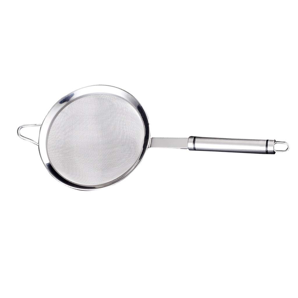 ZHANGXIAO Küchensieb, Rostfreier Stahl Feines Netz Multifunktions Mehlsieb Langen Griff Filtersieb (Größe : 14cm(5.51"))