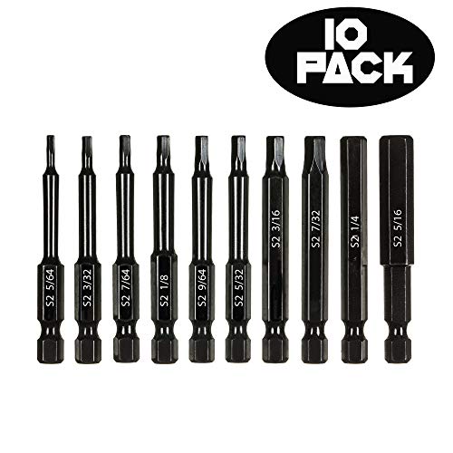 Hex Head Allen Wrench Drill Bit Set (HUGE 10 PACK WITH STORAGE CASE)