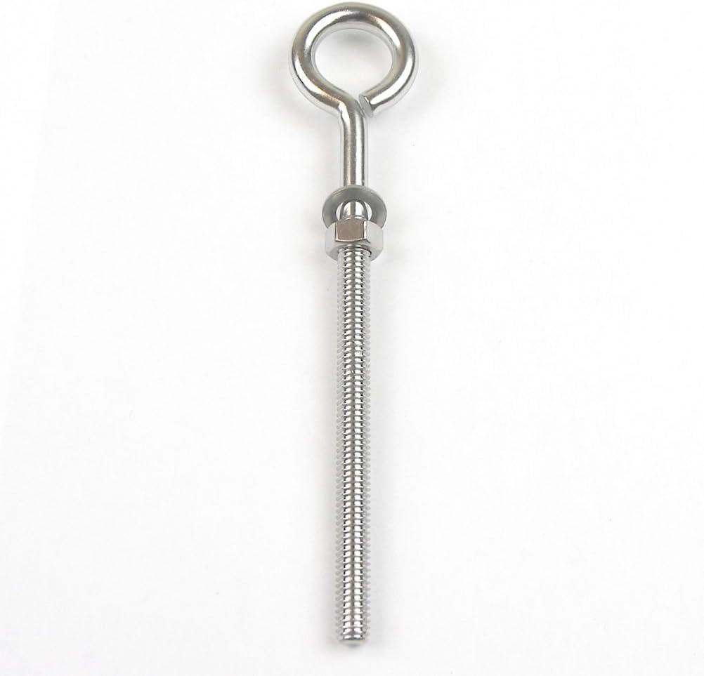 10pc Eye Bolt - Set 5/16 Stainless Steel Turned Eyebolt with Nut & Washer