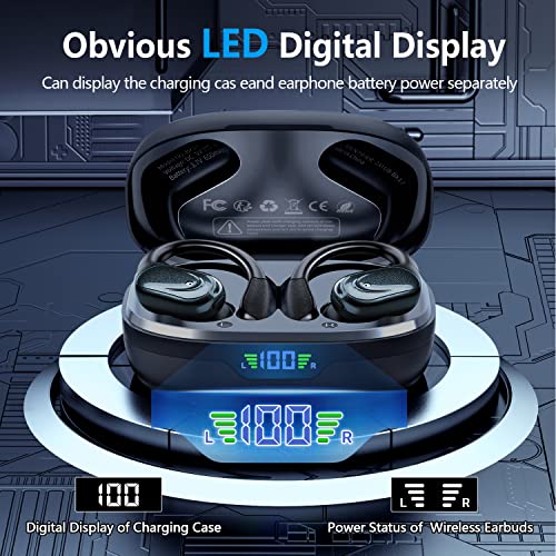 Joobesthy Wireless Earbuds Bluetooth Headphones, 75Hrs Playtime Sport Earphones With Wireless Charging Case & Led Digital Display Ipx6 Waterproof Earphones With Earhooks Hifi Sound For Working And Gym #TOP1
