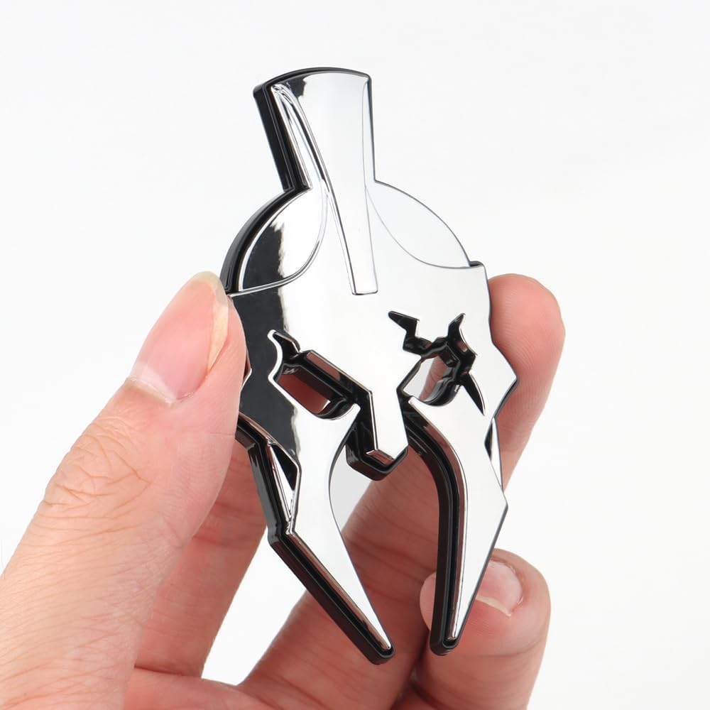 2Pcs Custom Gladiator Emblems 3D Badges Right Left Side Fender Stickers Replacement for Jeep Wrangler JL JK Gladiator Universal Car Vehicle, Truck, Motorcycle (Chrome Black)