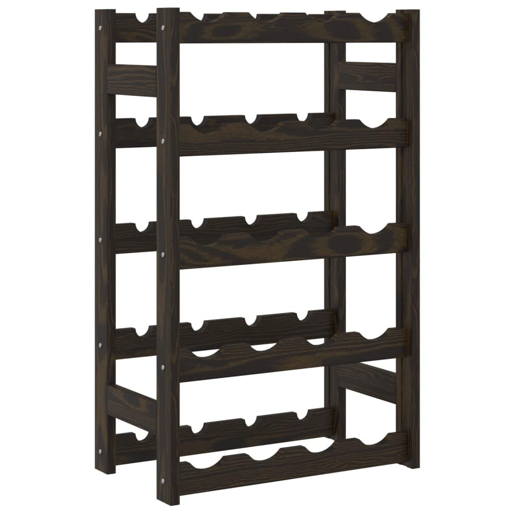 Botellero para 20 botellas negro de madera maciza de pino, botellero de vino, botellero de vino, decoración para el hogar, botellero de vino, mueble para decoración de muebles