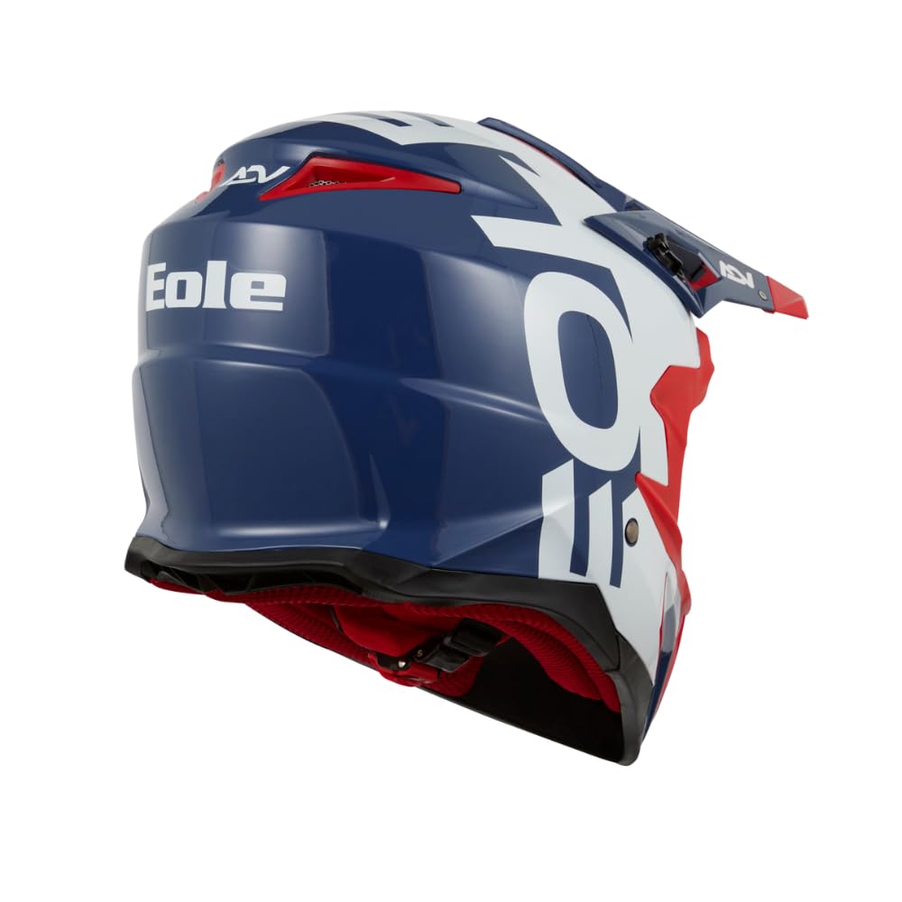 EOLE Casque Cross Advance Bleu et Rouge - Homologué ECE R 22.06 - L (59-60cm) - Coque ABS