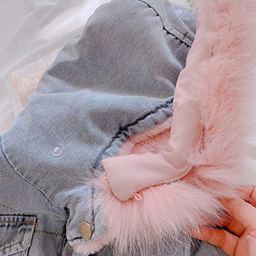 Moonker Baby Winter Coat Jacket Snowsuit,Toddler Boys Girls Hooded Faux Fur Fleece Warm Thick Denim Coat Outwear #TOP5