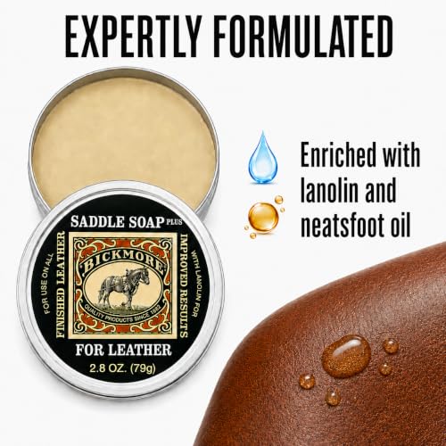 Image of Bickmore Saddle Soap Plus 2.8 oz, Cleaner & Conditioner