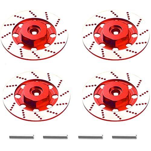 4Pack Vgoohobby Metal 12mm RC Car Hex Hub 12mm Brake Disc Wheel Hubs Adapter Spacer Compatible with Traxxas Tamiya Redcat HSP HPI 1/10 On-Road Car...