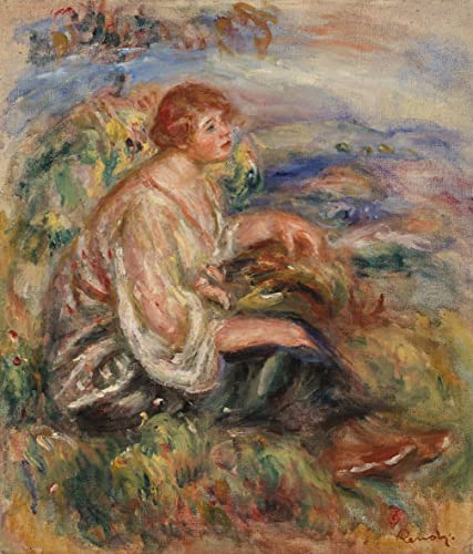Peinture Renoir Femme en chemisier de tulle pour décoration de salon chic