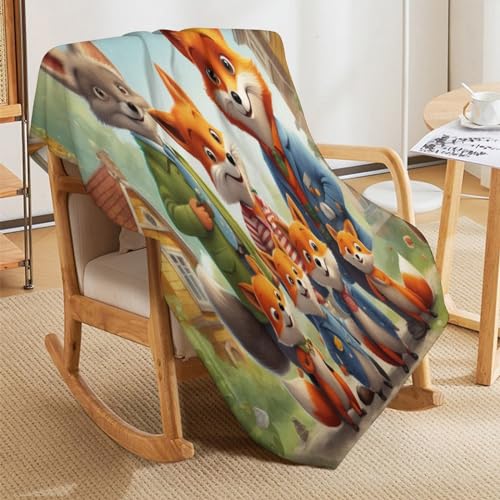 Manta polar de zorro para cama y sofá microfibra mullida de 180x200cm 5