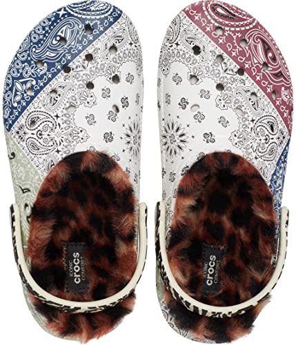 Crocs Classic Tie Dye Lined Clogs | Kids' Slippers, Multi/Bandana/Animal Mix Print, 3 Us Unisex Little #TOP2