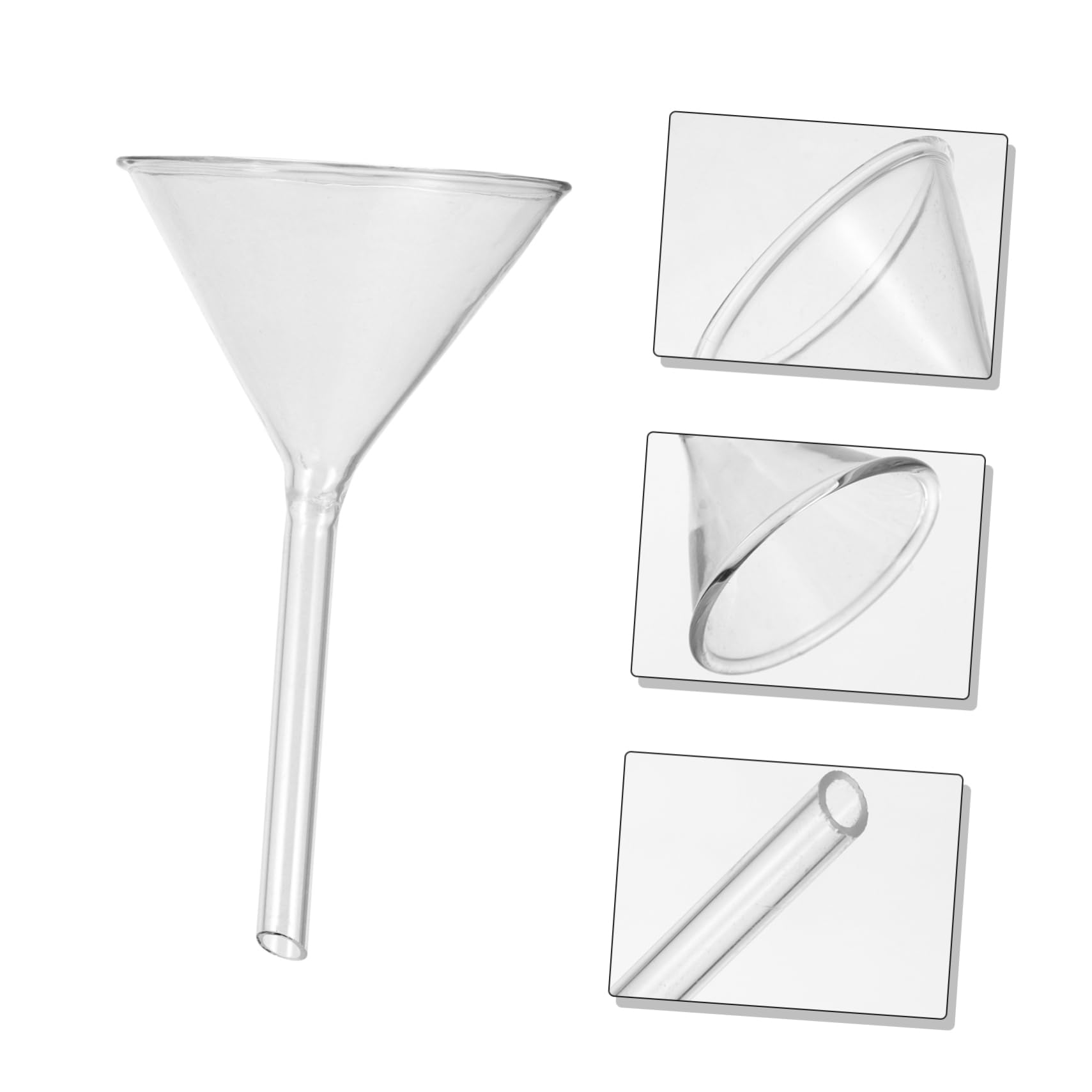Amosfun 8 Piezas embudo botellas de agua material de laboratorio herramienta multiusos experimentos colador equipos de laboratorio herramienta resistente a la temperatura Vidrio