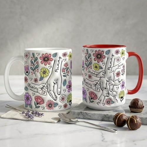 Taza personalizada para mamá con nombres de niños miniatura 3