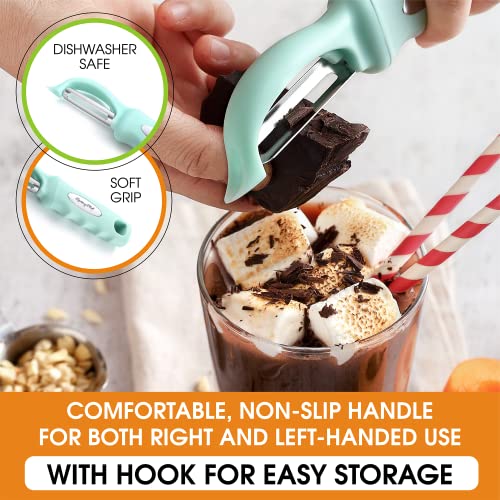Image of Spring Chef Swivel Vegetable Peeler for Kitchen w /Soft Grip Handle, Mint