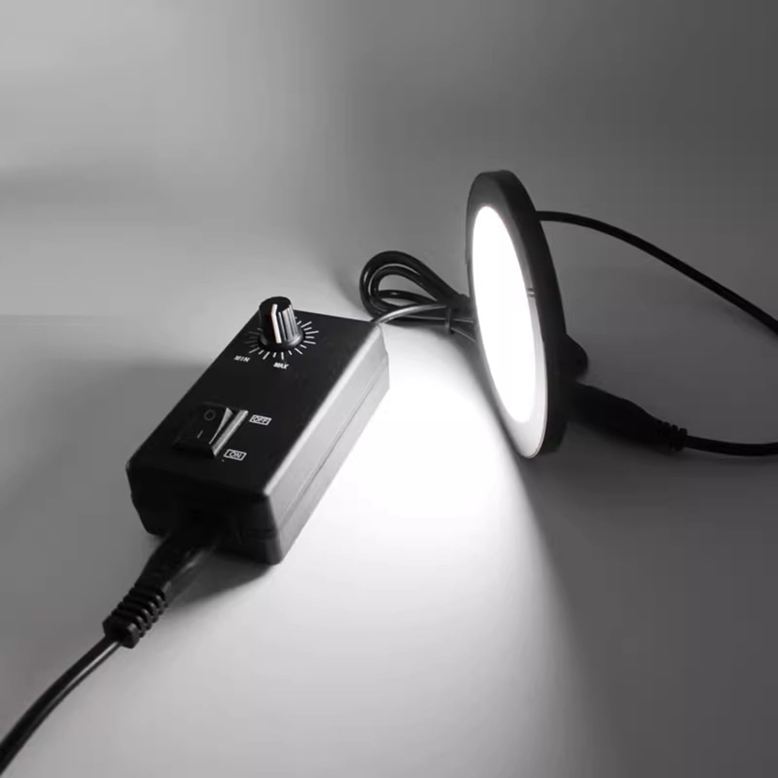 Lampa LED z mikroskopem pierścieniowym, źródło światła od dołu, regulowana jasność, 6000-6500 K, eliminuje refleksy cienia, do stereomikroskopów dwuokularowych i trójokularowych