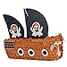 Relaxdays Pinata Piratenschiff, zum Aufhängen, für Kinder, Jungs, Geburtstag, zum selbst Befüllen, Piraten Piñata, bunt