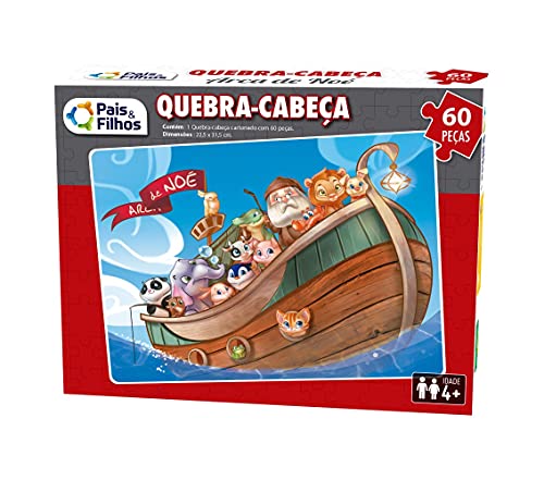 Pais & Filhos Quebra - Cabeça Arca De Noé - 60 Pçs, Sortidas