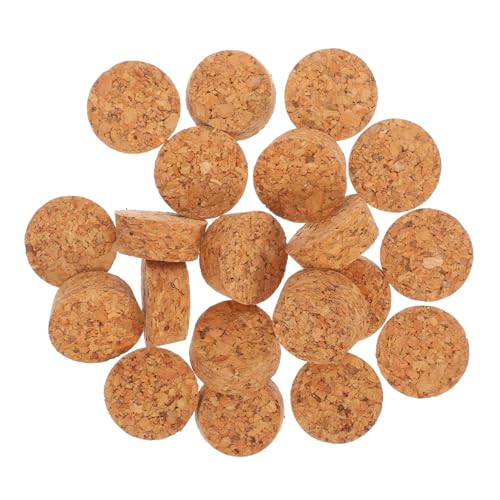 PRETYZOOM Universal Fit Cork Stoppers 20pcs Wooden Tapered Cork Plugs Wine Bottle Cap Wine Pump Vacuum Stoppers Refined Design
