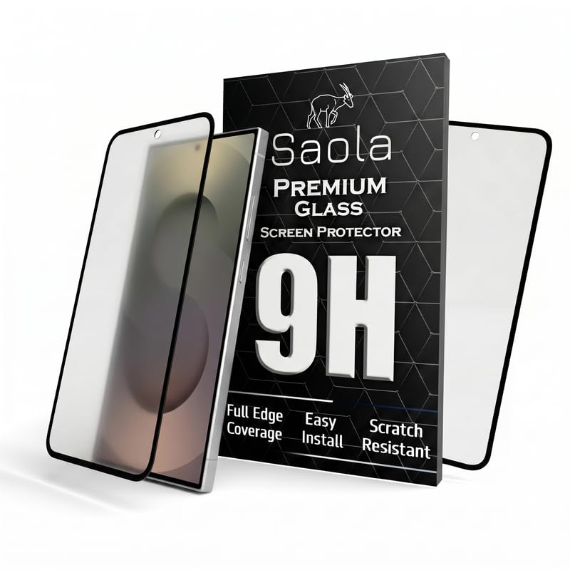Image of Saola HD Matte Tempered Glass With 18H Hardness For Samsung galaxy S25 Ultra (Pack Of 2) with Hassle-less Installation Kit. Full screen Coverage. 6.9 inch