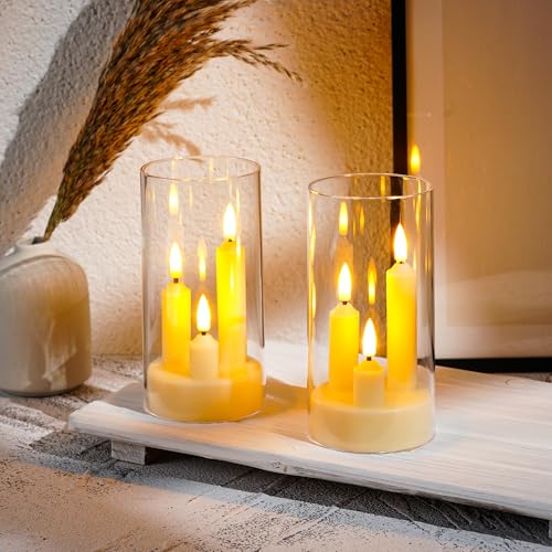 Da by Flameless Candle, Battery-Powered Candle with Remote Control and Timer, LED Three-Wick Pillar Candle, Romantic Wedding, Perfect Home Décor, 2 Pack (Ivory) - Image 3